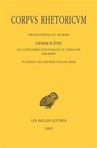 Couverture du livre « Corpus rhetoricum. tome iv: prolegomenes au de ideis - hermogene, les categories stylistiques du dis » de Michel Patillon aux éditions Belles Lettres