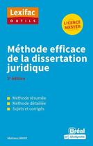 Couverture du livre « Méthode efficace de la dissertation juridique » de Mathieu Diruit aux éditions Breal