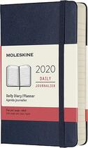 Couverture du livre « Agenda 2020 journalier poche bleu saphir rigide » de Moleskine aux éditions Moleskine