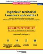 Couverture du livre « Ingénieur territorial : spécialités I ; concours catégorie A (édition 2022/2023) » de  aux éditions Documentation Francaise