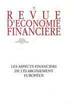 Couverture du livre « Les aspects financiers de l'élargissement européen » de  aux éditions Association D'economie Financiere