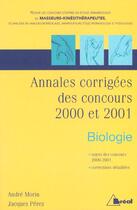 Couverture du livre « Prepa. Kine.-Biologie 2001 » de Perez Morin aux éditions Breal