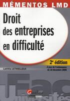 Couverture du livre « Droit des entreprises en difficulté (2e édition) » de Laetitia Lethielleux aux éditions Gualino