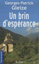 Couverture du livre « Brin d'esperance (un) » de Gleize Gp aux éditions De Boree