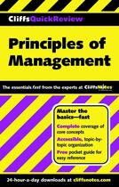 Couverture du livre « CliffsQuickReview Principles of Management » de Benowitz Ellen aux éditions Houghton Mifflin Harcourt