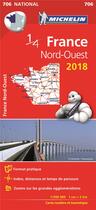 Couverture du livre « Carte nationale 706 france nord-ouest 2018 » de Collectif Michelin aux éditions Michelin