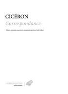 Couverture du livre « Correspondance » de Ciceron aux éditions Belles Lettres