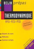 Couverture du livre « Thermodynamique - mpsi - pcsi - ptsi (nouveaux programmes) » de Parisi/Simon aux éditions Belin Education