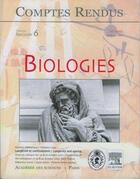 Couverture du livre « Comptes rendus academie des sciences, biologies, t.325, fascicule 6, juin 2002 : longevite et vieillis » de  aux éditions Elsevier