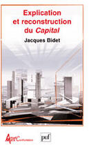 Couverture du livre « Explication Et Reconstruction Du Capital » de Bidet J. aux éditions Puf
