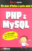 Couverture du livre « Php et mysql » de Jean Carfantan aux éditions Micro Application