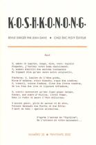 Couverture du livre « K.o.s.h.k.o.n.o.n.g. n°22 » de Jean Daive aux éditions Eric Pesty