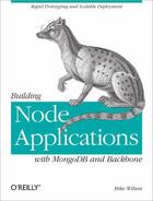 Couverture du livre « Building Node Applications with MongoDB and Backbone » de Mike Wilson aux éditions O'reilly Media