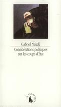 Couverture du livre « Considérations politiques sur les coups d'État » de Gabriel Naudé aux éditions Gallimard