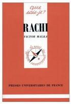 Couverture du livre « Rachi qsj 2778 » de Malka V aux éditions Que Sais-je ?