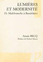 Couverture du livre « Lumières et modernité » de Annie Becq aux éditions Editions Paradigme (reedition Numerique Fenixx)