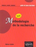 Couverture du livre « Methodologie de la recherche nouvelle edition » de Guidere aux éditions Ellipses