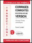 Couverture du livre « Traductions (version) ecoles scientifiques tome 3 » de Florent Gusdorf aux éditions Ellipses