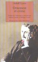 Couverture du livre « Ornement et crime » de Adolf Loos/Sabine Co aux éditions Rivages