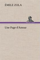 Couverture du livre « Une page d'amour » de Émile Zola aux éditions Tredition