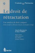 Couverture du livre « Droit de la rétractation » de  aux éditions Larcier