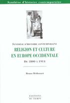 Couverture du livre « Religion et culture en Europe occidentale de 1800 à 1914 » de Bruno Bethouart aux éditions Editions Du Temps