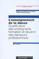 Couverture du livre « L'enseignement de la danse » de Marc Sadaoui aux éditions Documentation Francaise