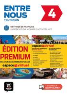 Couverture du livre « Entre nous 4 - livre de l'eleve + cahier + cd - premium » de  aux éditions La Maison Des Langues