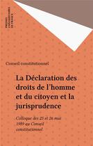 Couverture du livre « Declaration droits homm. & jurisprud. » de  aux éditions Puf