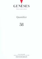 Couverture du livre « Quantifier » de Nicolas Mariot aux éditions Belin