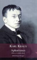 Couverture du livre « Aphorismes » de Karl Kraus aux éditions Rivages