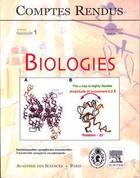 Couverture du livre « Comptes rendus academie des sciences, biologies, t.325, fascicule 1, janvier 2002 : encephalopathies s » de  aux éditions Elsevier