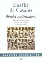 Couverture du livre « Histoire ecclésiastique » de Eusebe De Cesaree aux éditions Cerf