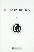 Couverture du livre « Biblia patristica - tome 3 origene -reimpression- » de  aux éditions Cnrs