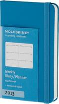 Couverture du livre « Agenda semainier horizontal 2013 ; rigide bleu turquoise » de Moleskine aux éditions Moleskine Papet