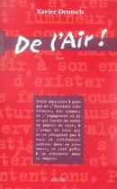 Couverture du livre « De l'air ! » de Xavier Deutsch aux éditions Parole Et Silence
