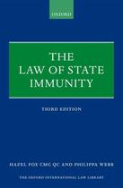 Couverture du livre « The Law of State Immunity » de Webb Philippa aux éditions Oup Oxford