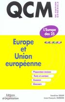 Couverture du livre « Europe Et Union Europeenne » de Sandrine Gelin et Jean-Francois Guedon aux éditions Organisation