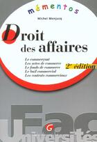 Couverture du livre « Memento droit des affaires » de Michel Menjucq aux éditions Gualino