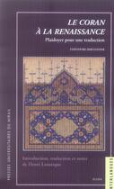 Couverture du livre « Coran a la renaissance » de Bibliander T aux éditions Pu Du Midi
