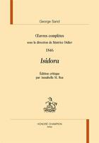 Couverture du livre « Isidora » de George Sand aux éditions Honore Champion