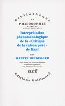 Couverture du livre « Interprétation phénoménologique de la 