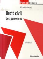Couverture du livre « Droit civil ; les personnes (13e édition) » de Cornu G. aux éditions Lgdj