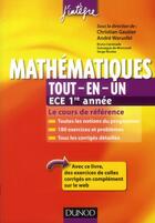 Couverture du livre « Mathématiques ; ECE 1ère année ; tout-en-un » de Andre Warusfel et Christian Gautier aux éditions Dunod
