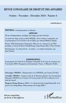 Couverture du livre « REVUE CONGOLAISE DE DROIT ET DES AFFAIRES T.4 ; octobre-novembre-décembre 2010 » de Revue Congolaise De Droit Et Des Affaires aux éditions L'harmattan