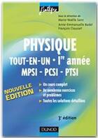 Couverture du livre « Physique ; MPSI, PCSI, PTSI 1ère année ; tout-en-un (3e édition) » de Francois Clausset et Anne-Emmanuelle Badel et Marie-Noelle Sanz aux éditions Dunod