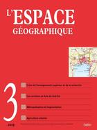 Couverture du livre « Espace geo 2019-3 » de  aux éditions Belin