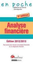 Couverture du livre « Analyse financière (édition 2012-2013) » de Beatrice Grandguillot aux éditions Gualino
