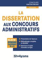 Couverture du livre « La dissertation aux concours administratifs ; catégories B & A » de Marc Dalens aux éditions Studyrama