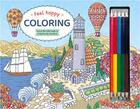 Couverture du livre « Feel happy coloring : livre de coloriage & crayons de couleur » de  aux éditions Chantecler